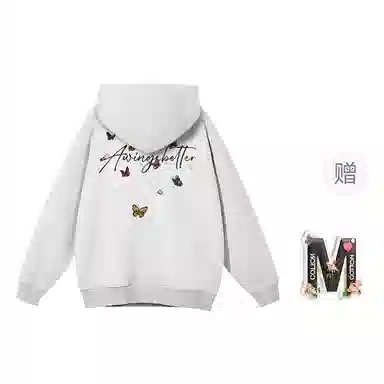 棉购 连帽刺绣秋冬重磅潮流加绒加厚宽松慵懒风上衣潮 卫衣 男女同款