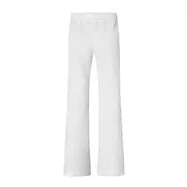 【3D立体线绒刺绣】布客行 美式高街显高显瘦修身弹力松紧腰抽绳微喇复古水洗弯刀透气百搭阔腿直筒亲肤长裤针织运动卫裤休闲裤 男女同款