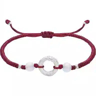 【S990纯银 好运平安】 七七银饰 龙凤呈祥 新中式古风典雅高级感 日常百搭简约 轻奢时尚小众国风转运珠  足银 手绳 男女同款情侣款