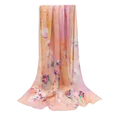 一米画纱 田园花卉轻盈飘逸中式浪漫雪纺真丝沙巾丝滑细腻披肩 桑蚕丝 丝巾 女款