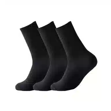 二三二三 简约纯色舒适透气马拉松运动袜亲肤柔软吸汗透气防臭舞蹈生体育生训练小腿袜爬山跑步健身日常通勤百搭袜子居家休闲袜中筒袜 男款