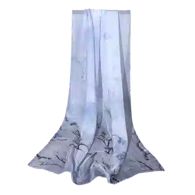 一米画纱 田园花卉轻盈飘逸中式浪漫雪纺真丝沙巾丝滑细腻披肩 桑蚕丝 丝巾 女款