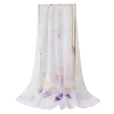 一米画纱 田园花卉轻盈飘逸中式浪漫雪纺真丝沙巾丝滑细腻披肩 桑蚕丝 丝巾 女款