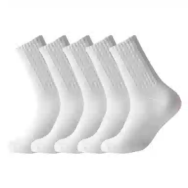 二三二三 简约纯色舒适透气马拉松运动袜亲肤柔软吸汗透气防臭舞蹈生体育生训练小腿袜爬山跑步健身日常通勤百搭袜子居家休闲袜中筒袜 男款