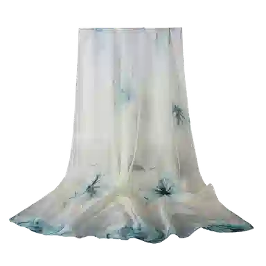 一米画纱 田园花卉轻盈飘逸中式浪漫雪纺真丝沙巾丝滑细腻披肩 桑蚕丝 丝巾 女款