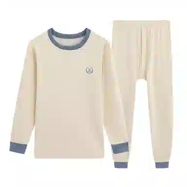 贴身领域 羊绒蚕丝青少年德绒内衣初高中学生加厚秋衣秋裤保暖套装 男款