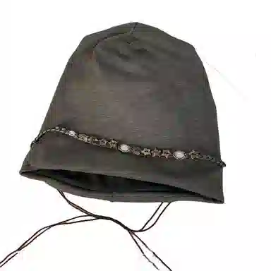 山一丸 复古星星串珠链条包头帽薄款透气百搭 聚酯纤维 堆堆帽 女款