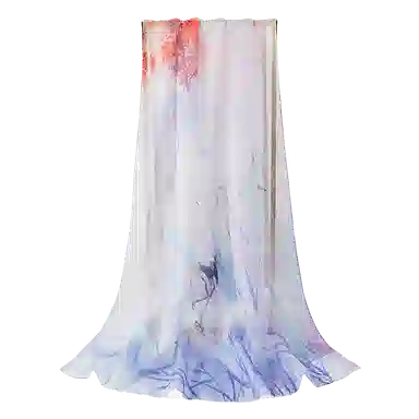 一米画纱 田园花卉轻盈飘逸中式浪漫雪纺真丝沙巾丝滑细腻披肩 桑蚕丝 丝巾 女款