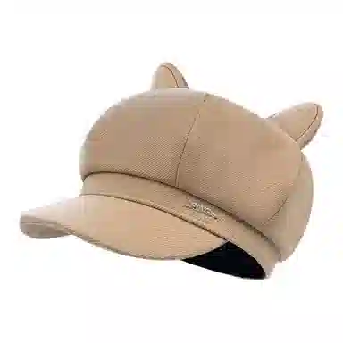 山一丸 显脸小复古英伦风可爱耳朵画家帽 涤纶 贝雷帽 女款