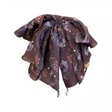 彤彤兔 超仙碎花蝴蝶结后脑勺半扎鲨鱼夹高马尾发饰#好运 布艺 发夹 女款