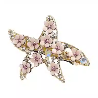 彤彤兔 海星弹簧夹发饰个性风时尚山茶花半扎发后脑勺横夹发饰 锌合金 发夹 女款