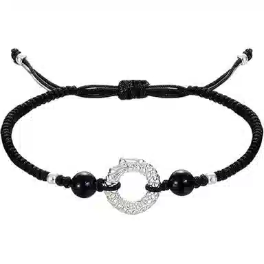 【S990纯银 好运平安】 七七银饰 龙凤呈祥 新中式古风典雅高级感 日常百搭简约 轻奢时尚小众国风转运珠  足银 手绳 男女同款情侣款