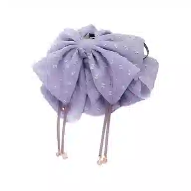 彤彤兔 韩版气质简约蝴蝶结发饰黑色半扎发马尾抓夹#好运 布艺 发夹 女款