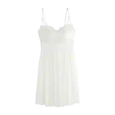 欧迪芬 纯棉亲肤柔软舒适低胸性感设计迷离网纱更显女人味法式浪漫蕾丝吊带睡裙 女款