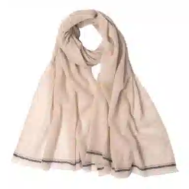 红豆 纯色柔软轻盈保暖 山羊绒 绒线围巾 男女同款情侣款