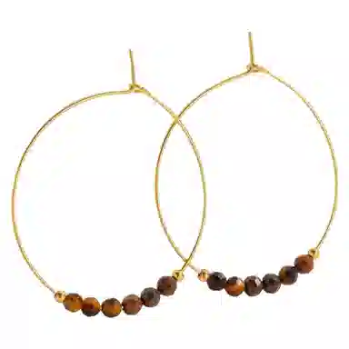 尚先生 小众设计感串珠高级感复古彩色百搭 黄铜 耳环 女款