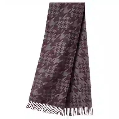 红豆 撞色时尚百搭经典温暖 羊绒 绒线围巾 男女同款情侣款