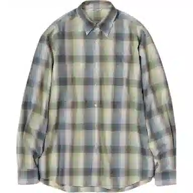 Auralee FW25 SUPER LIGHT WOOL CHECK SHIRT