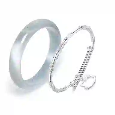 【999足银镂空猫咪】 静范 新中式碎冰蓝贵妃镯精致繁花似锦小猫叠戴 一步一响金钱进袋气质古风 高级感优雅告白#好运 琉璃 手镯 女款