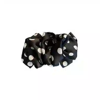 彤彤兔 波点云朵大号抓夹泡泡高级感蝴蝶结后脑勺鲨鱼夹#好运 布艺 发夹 女款