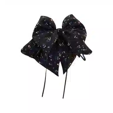 彤彤兔 韩系碎花蝴蝶结飘带抓夹气质百搭复古温柔后脑勺盘发半扎发发饰#好运 布艺 树脂 发夹 女款