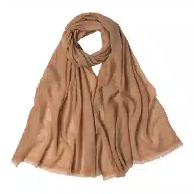 红豆 纯色柔软轻盈保暖 山羊绒 绒线围巾 男女同款情侣款