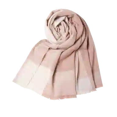 红豆 格子条纹保暖百搭 山羊绒 绒线围巾 男女同款情侣款