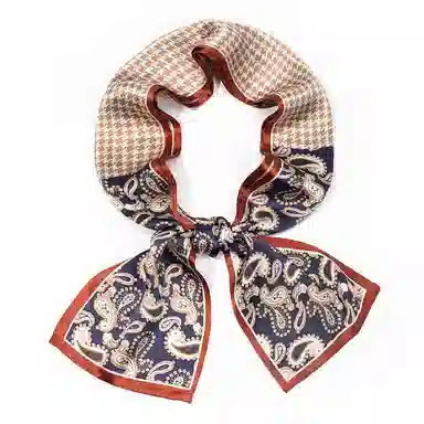 一米画纱 时尚百搭真丝双层喷绘飘带优雅气质长条领巾轻盈装饰 桑蚕丝 丝巾 女款