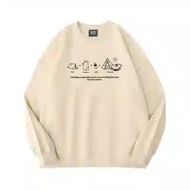 莫代尔 秋冬个性慵懒舒适百搭时尚圆领设计感嘻哈潮流街头风长袖卫衣打底衣 男女同款