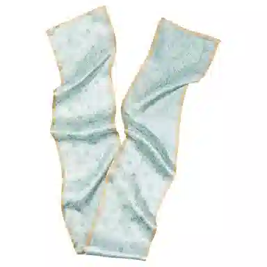 一米画纱 时尚百搭真丝双层喷绘飘带优雅气质长条领巾轻盈装饰 桑蚕丝 丝巾 女款