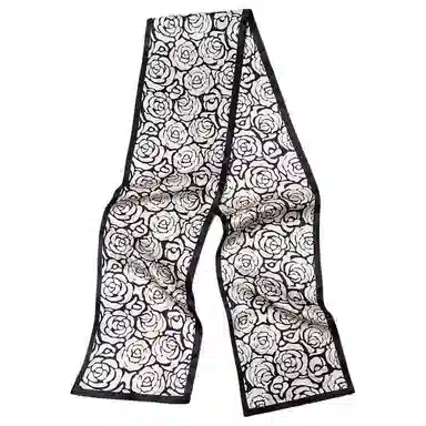 一米画纱 时尚百搭真丝双层喷绘飘带优雅气质长条领巾轻盈装饰 桑蚕丝 丝巾 女款