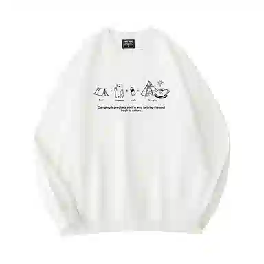 莫代尔 秋冬个性慵懒舒适百搭时尚圆领设计感嘻哈潮流街头风长袖卫衣打底衣 男女同款