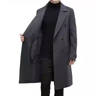 【dme】 秋冬高级感毛呢大衣男羊毛中长款外套过膝妮子呢子非双面羊绒男装 男款