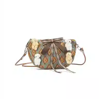 雅诗兰黛【定制化妆包】伊朵 格熊森韵 甜美 清新 可爱 公主风  萌趣 约会  通勤 复古凌格帆布收纳包 便携