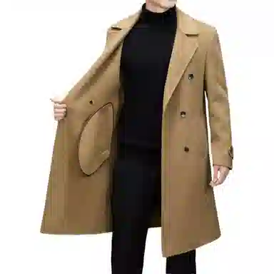 【dme】 秋冬高级感毛呢大衣男羊毛中长款外套过膝妮子呢子非双面羊绒男装 男款