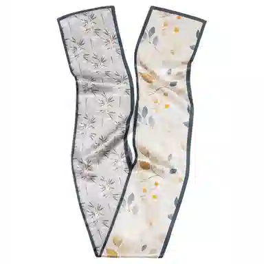 一米画纱 时尚百搭真丝双层喷绘飘带优雅气质长条领巾轻盈装饰 桑蚕丝 丝巾 女款