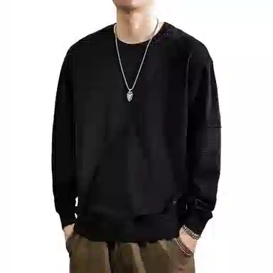 遨宇 美式复古休闲极简风潮流拼接百搭户外长袖上衣服卫衣 男款