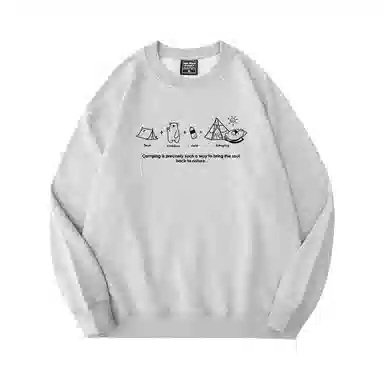 莫代尔 秋冬个性慵懒舒适百搭时尚圆领设计感嘻哈潮流街头风长袖卫衣打底衣 男女同款