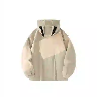 【dme】 潮流时尚情侣款仿兔毛保暖软糯加绒加厚棉衣外套男秋冬宽松百搭兔朵装饰舒适棉服 男女同款