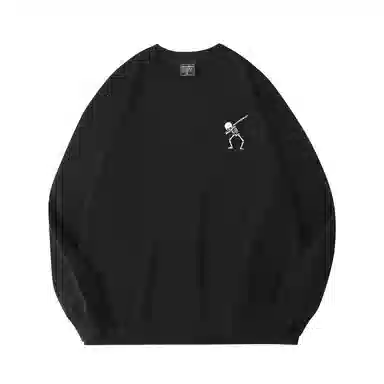 莫代尔 秋冬个性慵懒舒适百搭时尚圆领嘻哈潮流风多色可选长袖设计感卫衣打底衣 男女同款