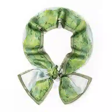 一米画纱 时尚百搭真丝双层喷绘飘带优雅气质长条领巾轻盈装饰 桑蚕丝 丝巾 女款