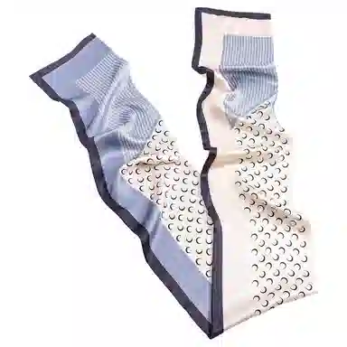 一米画纱 时尚百搭真丝双层喷绘飘带优雅气质长条领巾轻盈装饰 桑蚕丝 丝巾 女款