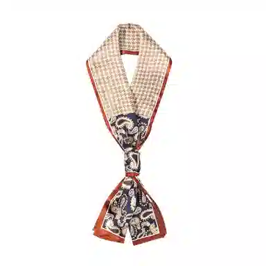 一米画纱 时尚百搭真丝双层喷绘飘带优雅气质长条领巾轻盈装饰 桑蚕丝 丝巾 女款