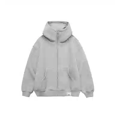 【dme】 美式高街重磅结构简约基础款连帽开衫上衣男秋款宽松情侣拉链休闲卫衣外套 男女同款