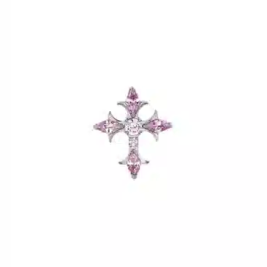 尚先生 复古鸢尾花十字架高级感内螺旋小耳饰#好运 钛钢 耳钉 男女同款情侣款