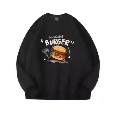 莫代尔 秋冬个性慵懒舒适百搭时尚圆领嘻哈潮流风长袖设计感多色可选卫衣打底衣 男女同款