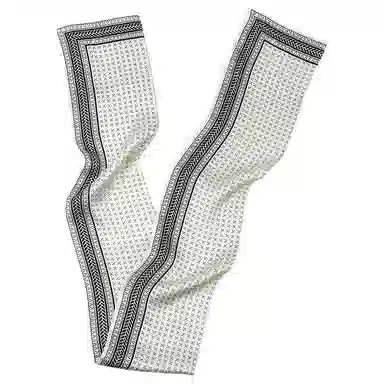 一米画纱 时尚百搭真丝双层喷绘飘带优雅气质长条领巾轻盈装饰 桑蚕丝 丝巾 女款