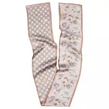 一米画纱 时尚百搭真丝双层喷绘飘带优雅气质长条领巾轻盈装饰 桑蚕丝 丝巾 女款