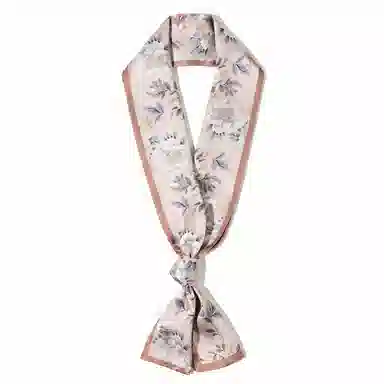 一米画纱 时尚百搭真丝双层喷绘飘带优雅气质长条领巾轻盈装饰 桑蚕丝 丝巾 女款