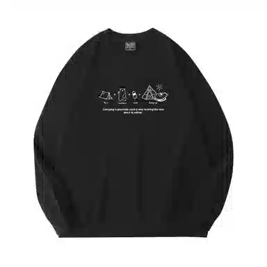 莫代尔 秋冬个性慵懒舒适百搭时尚圆领设计感嘻哈潮流街头风长袖卫衣打底衣 男女同款